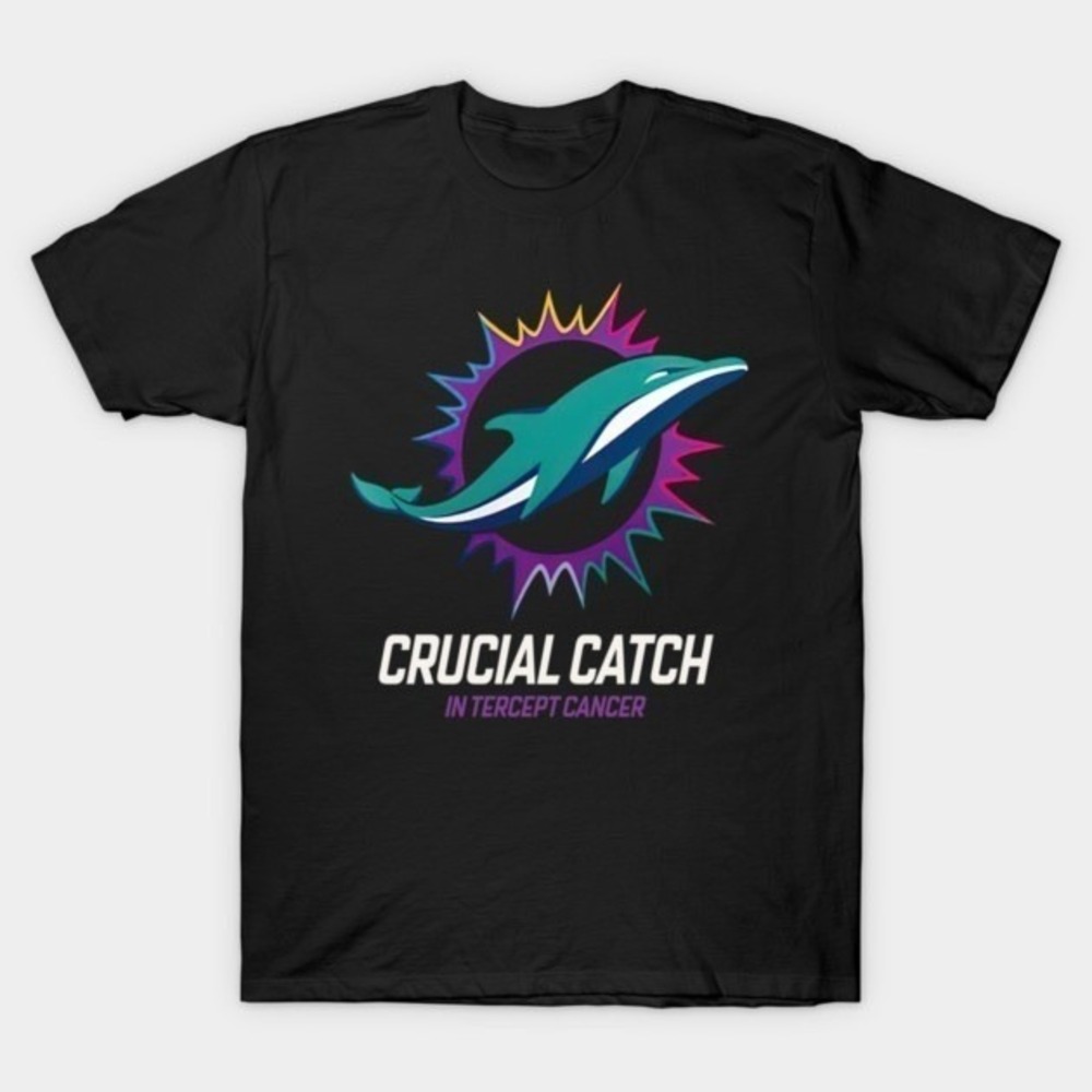 Nike Miami Dolphins Crucial T Shirt Intercept Cancer Football‎ Fan Tee M NWT